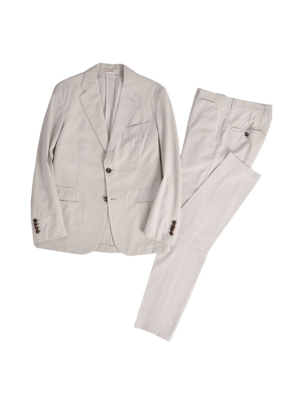 Hermes Set Suit Single Jacket Pants Cotton Gray 46
